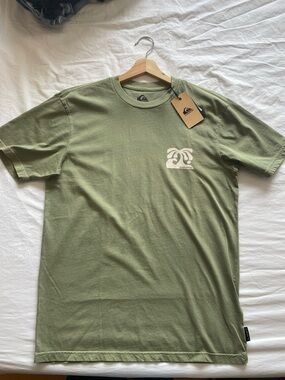 Quiksilver Olive Green Logo Short-Sleeve Tee
